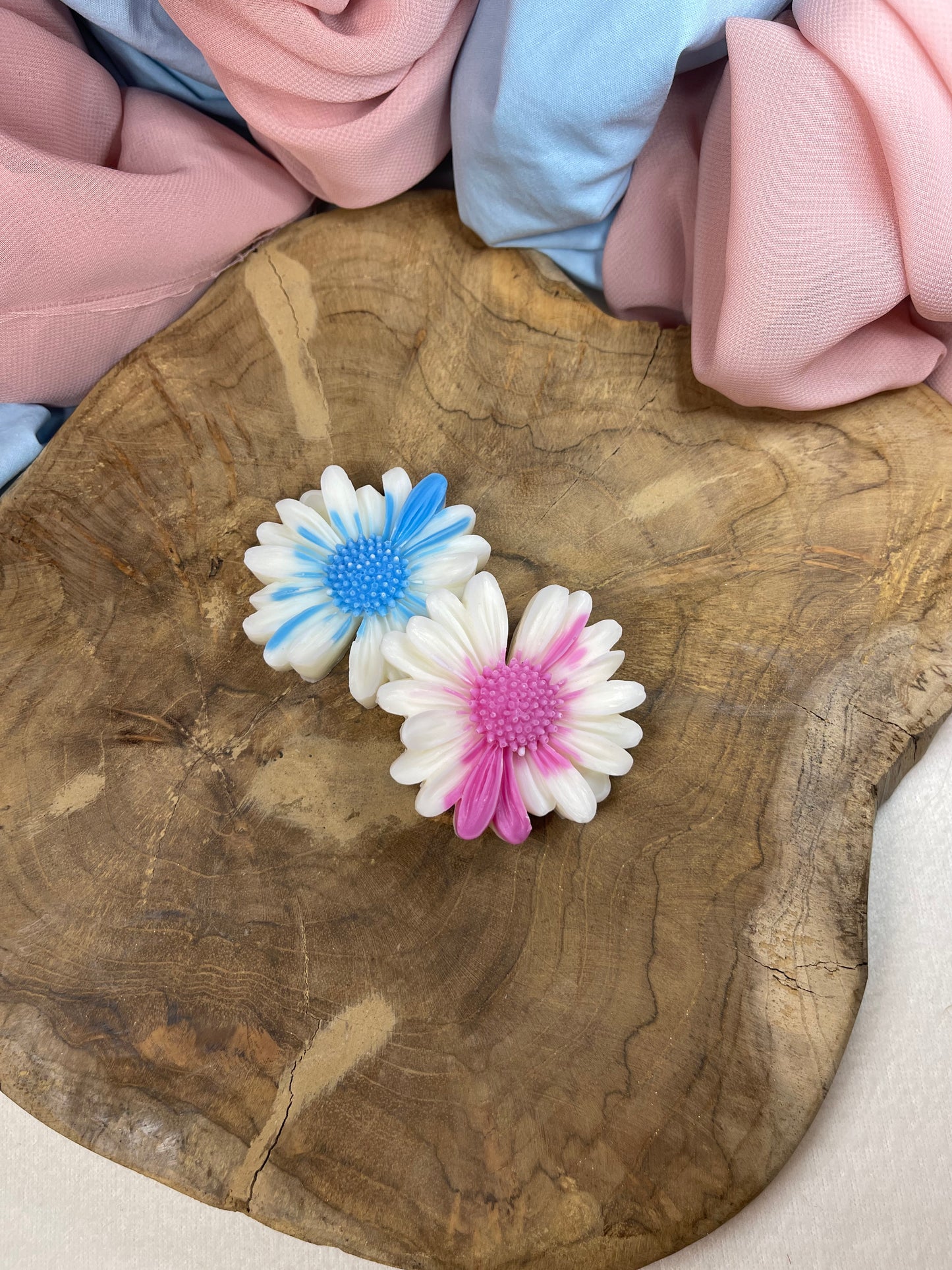 Fondants marguerites bleu ou rose