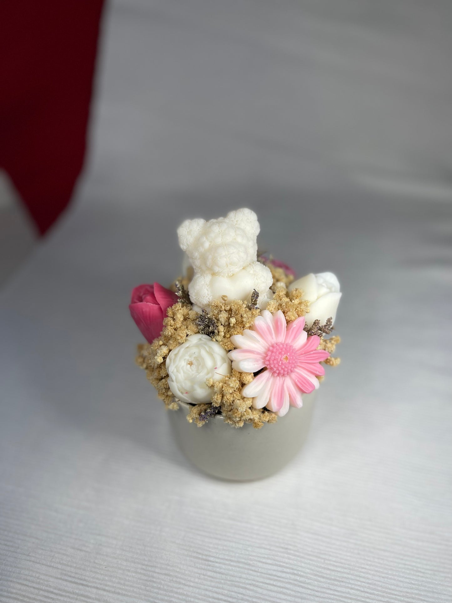 Pot fleuri - Fleur de coton & Musty (Modèle unique)