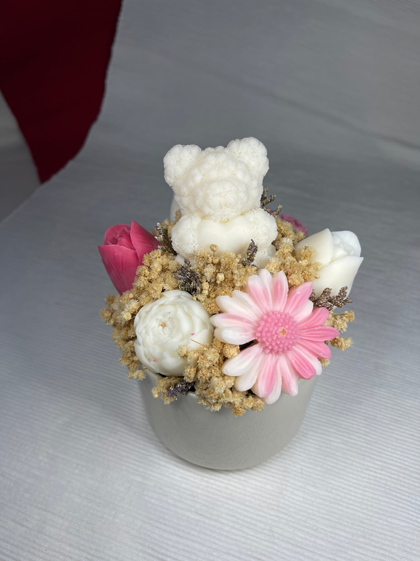 Pot fleuri - Fleur de coton & Musty (Modèle unique)