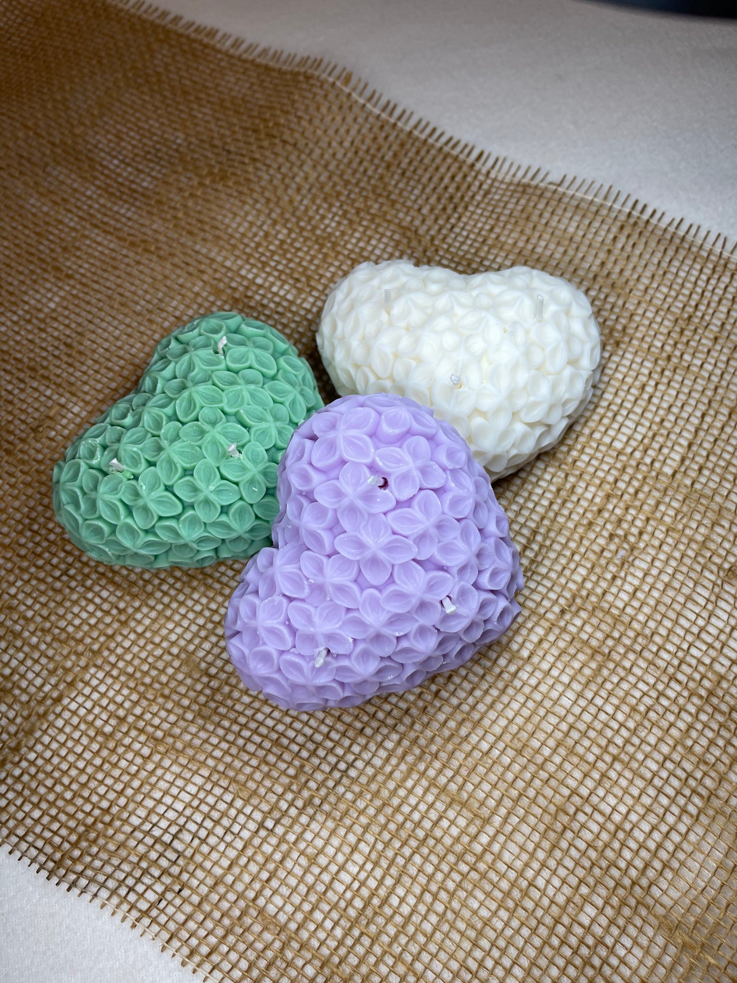 Bougie - Coeurs fleuris